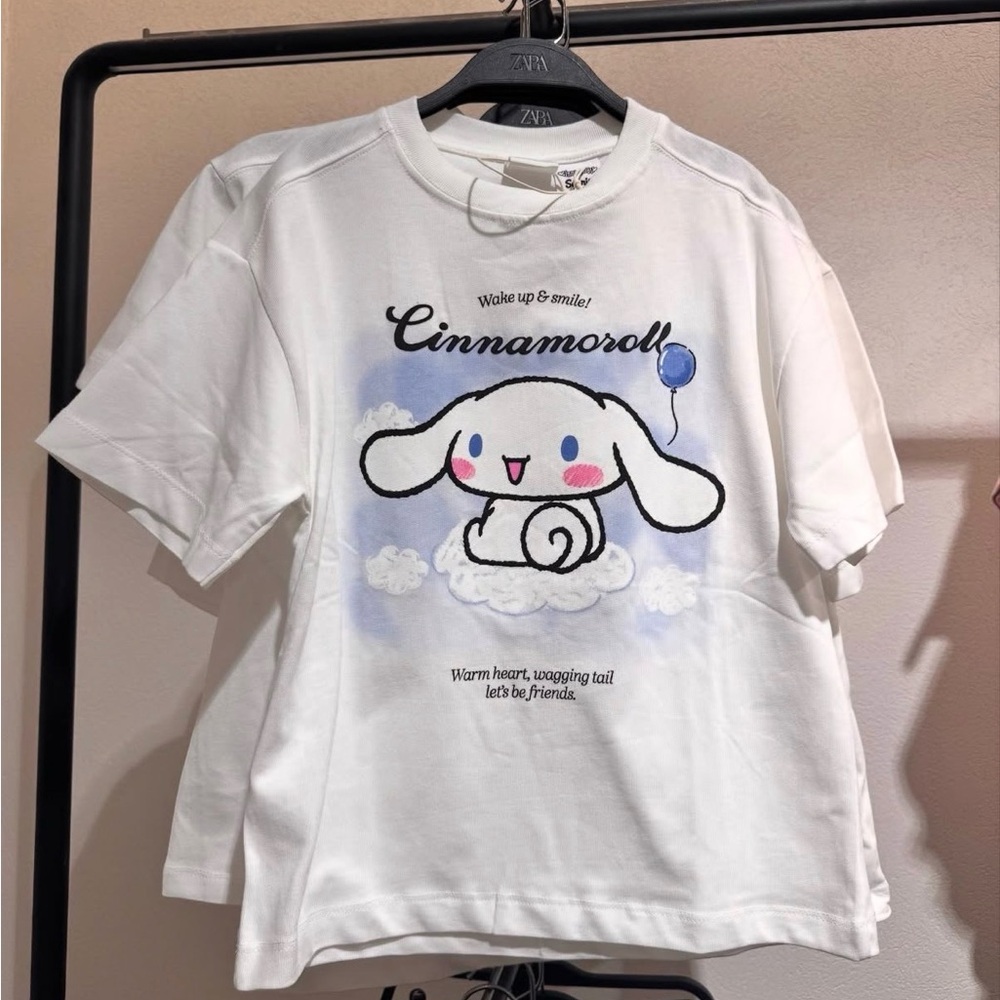Zara Sanrio White Cinnamoroll Kids T-Shirt size 8-9